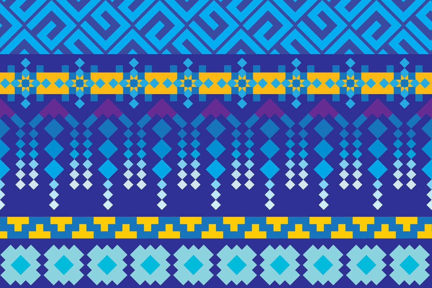 illustration pattern of the blue square color on deep blue background. vector