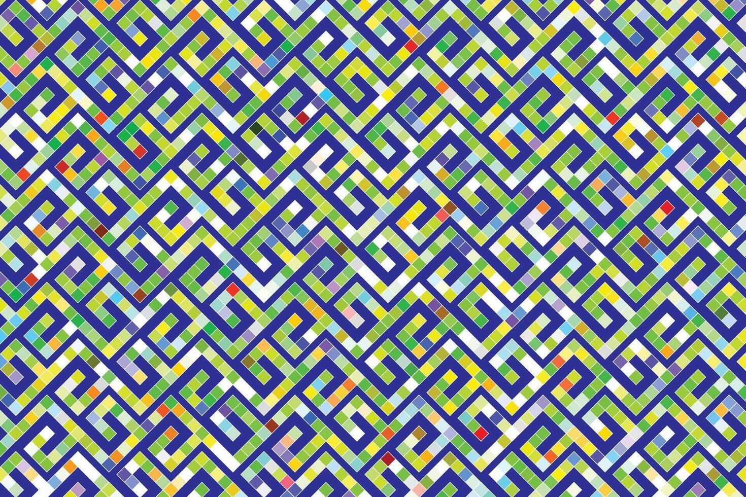illustration pattern of the square color on blue background. vector