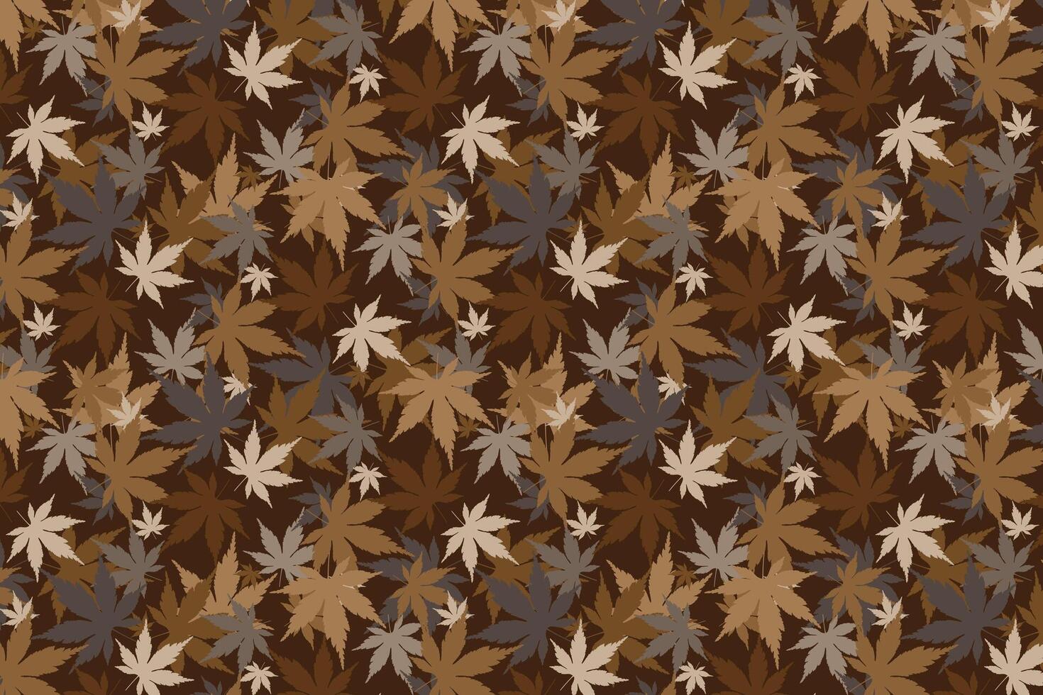 Illustration of the maple leaves on dark brown background. vector
