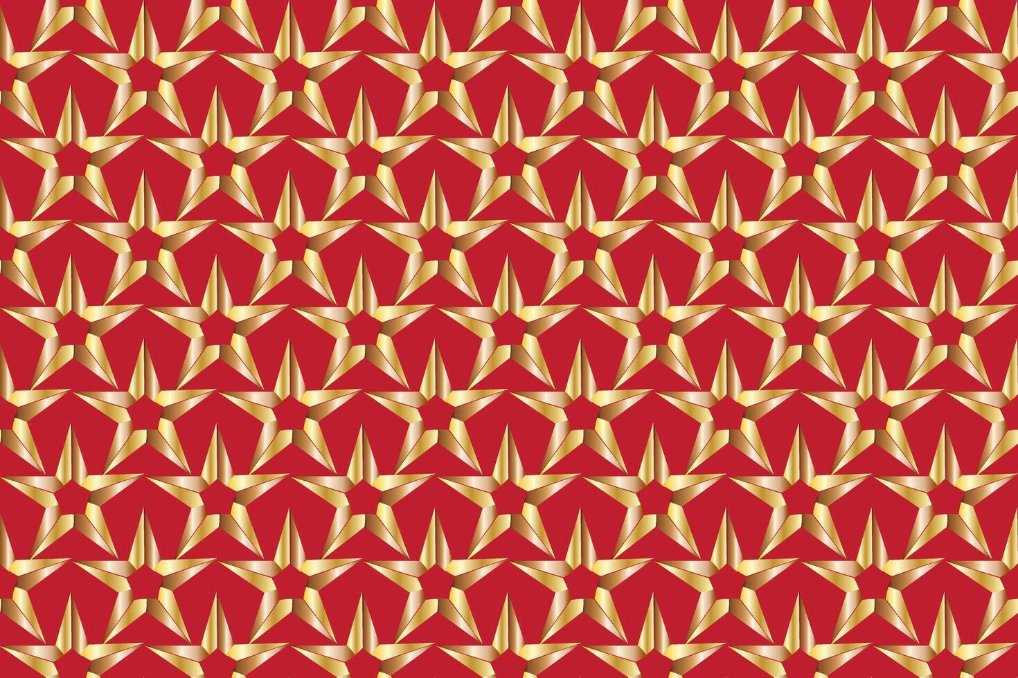 Illustration, Abstract Golden star on red background. vector