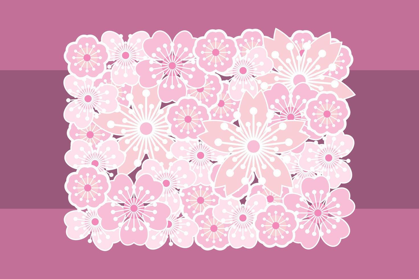 Illustration of abstract sakura flower on pink background. vector