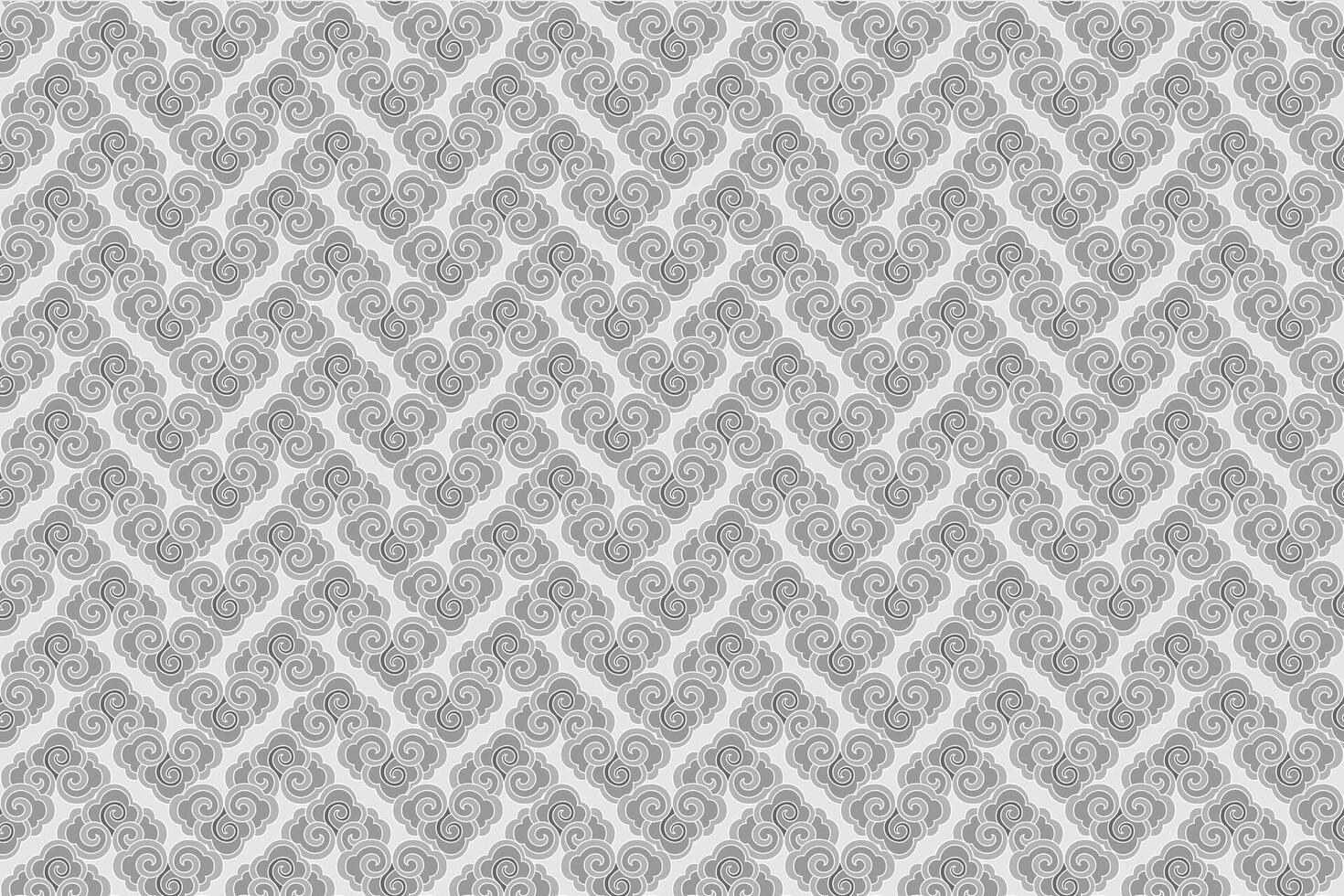Illustration pattern of the Chinese clouds on light grey background. vector