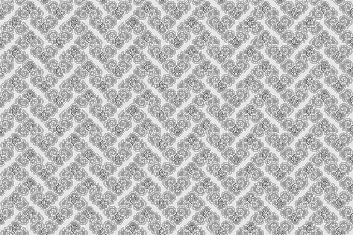 Illustration pattern of the Chinese clouds on light grey background. vector