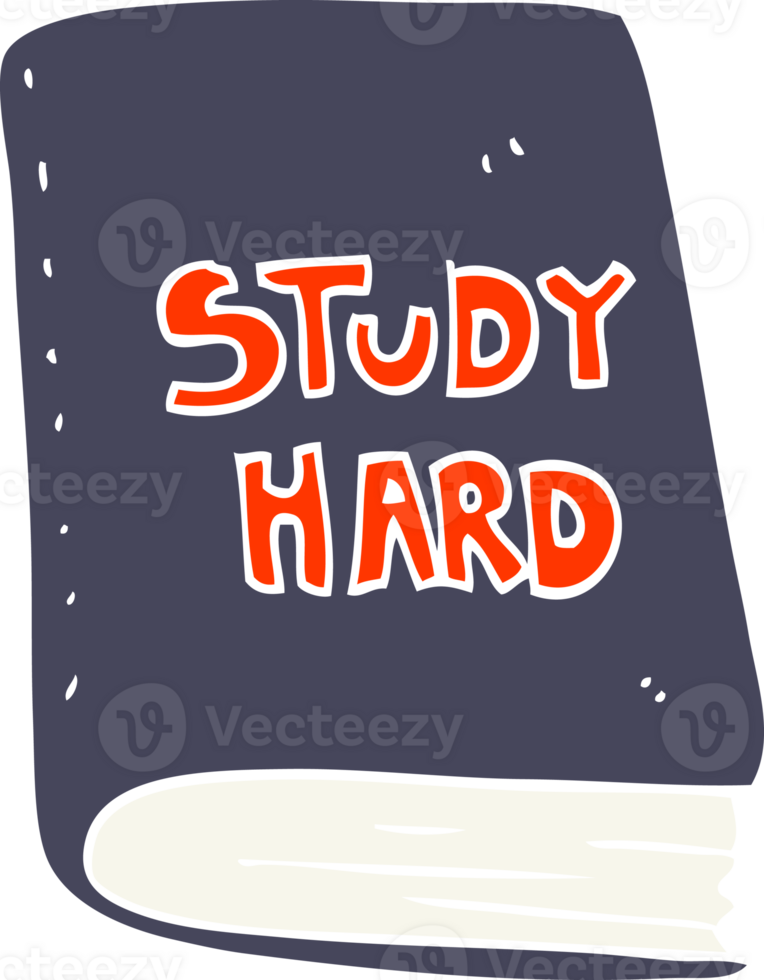 flat color illustration of a cartoon study book png