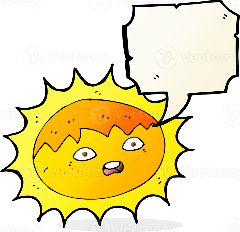 cartoon sun with speech bubble png
