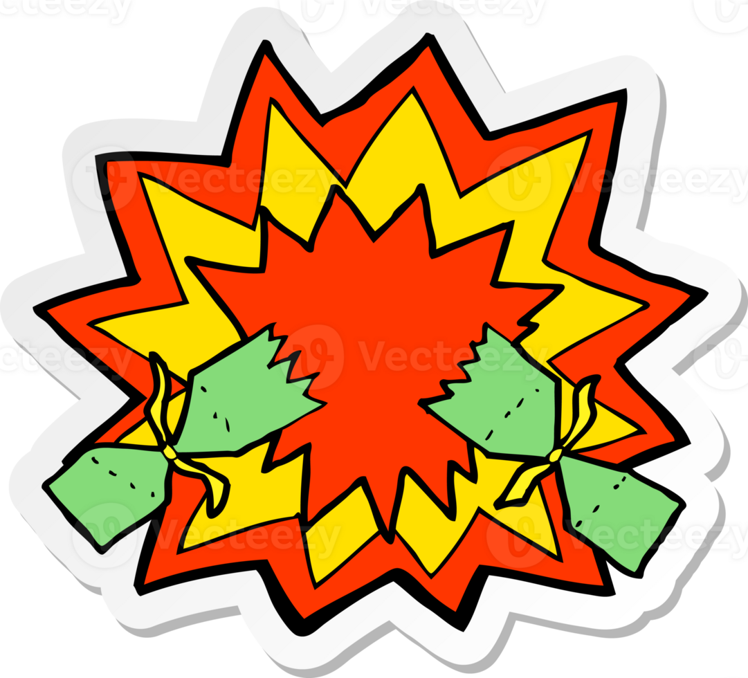 sticker of a cartoon christmas cracker png