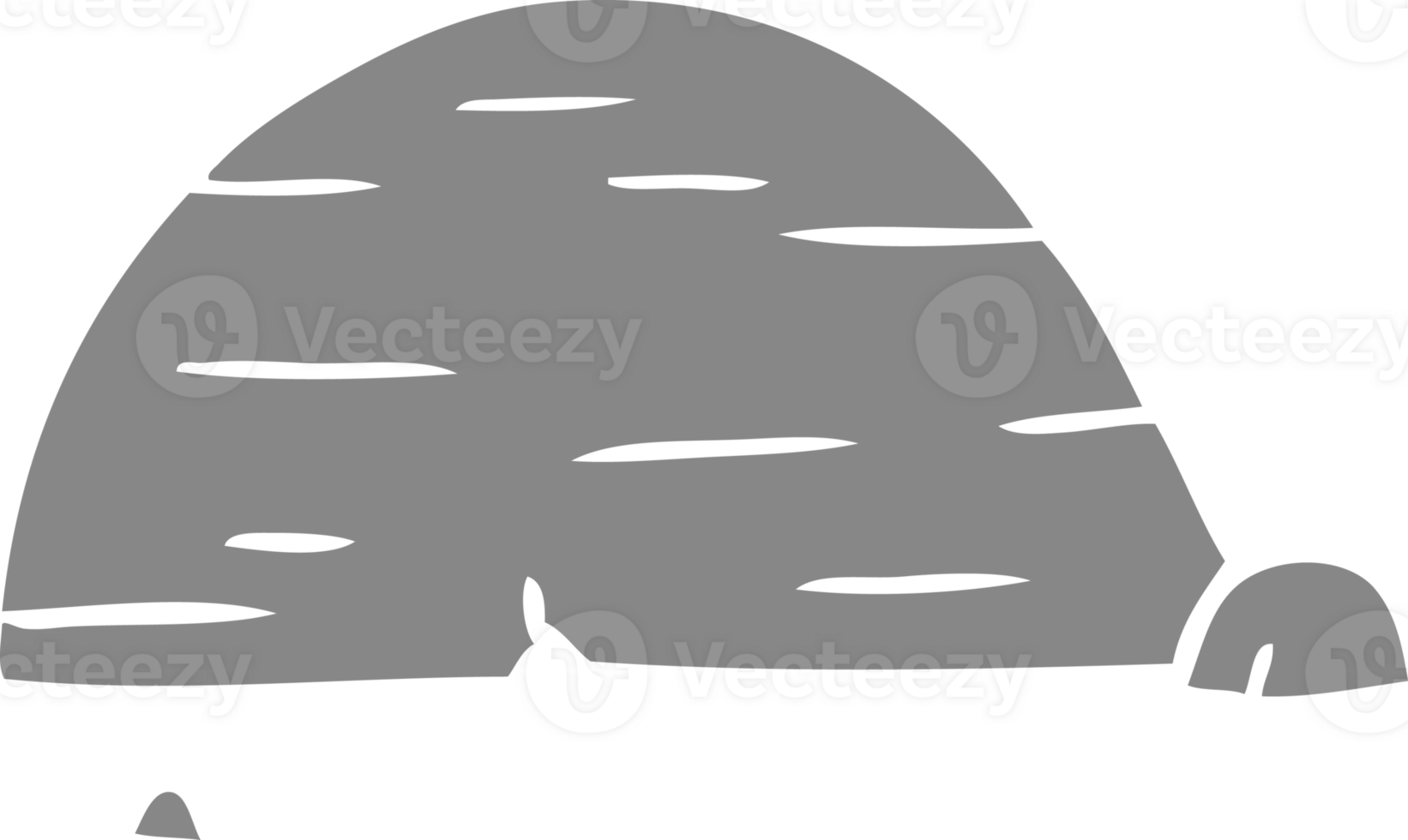 cartoon doodle of grey stone boulder png