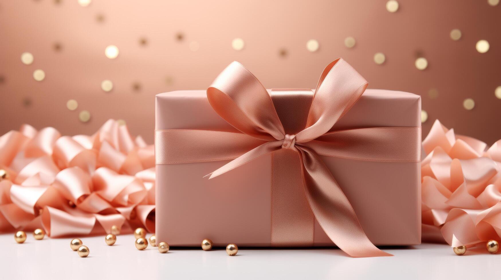 AI generated A serene abstract pattern, crafted with simplicity and finesse, enhancing the beauty of a wrapped gift box photo