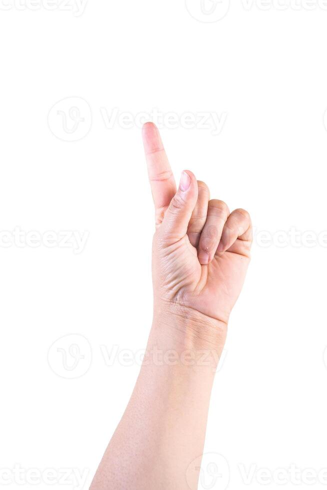 hand on isolated background clipping path photo
