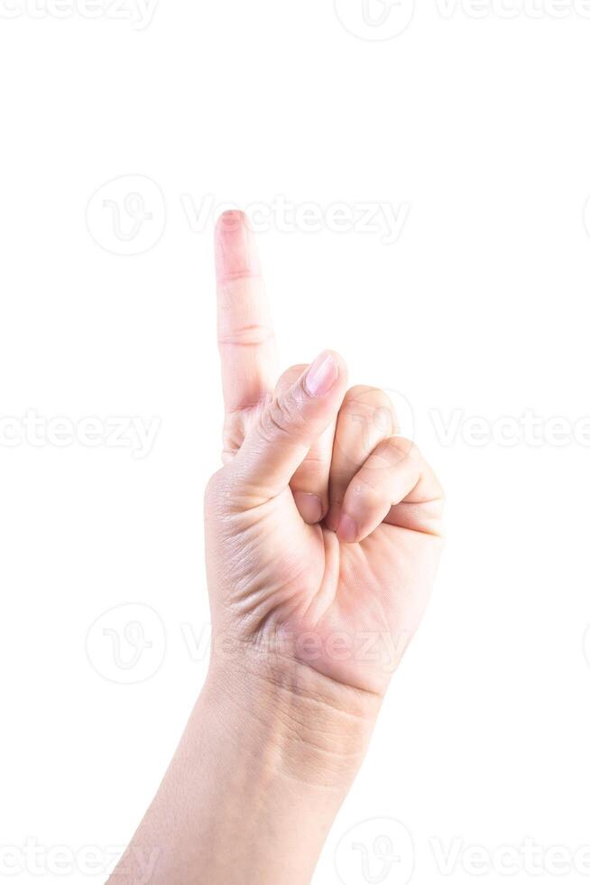 hand on isolated background clipping path photo