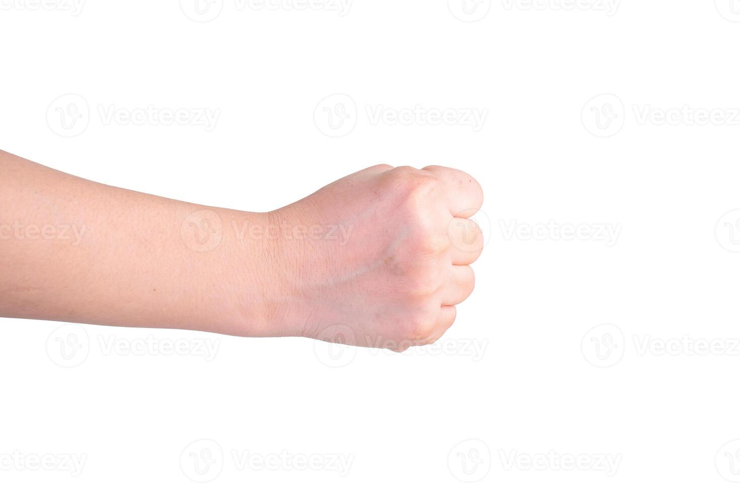 hand on isolated background clipping path photo