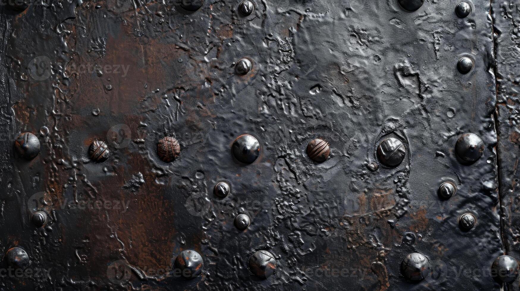 AI generated a riveted piece of old metal sheet. Metal background photo