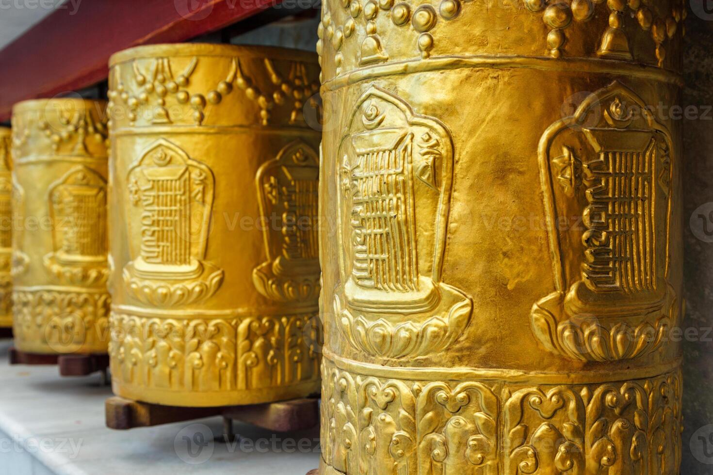 Prayer wheels in Tabo Monastery photo