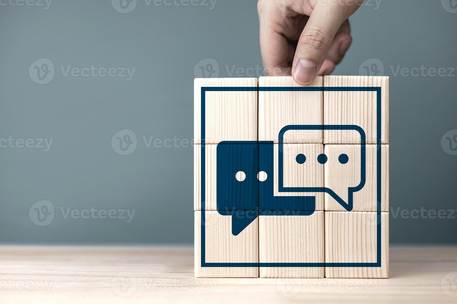 Speech bubble symbol. Concept of communication, chat service, and business discussion. with copy space photo