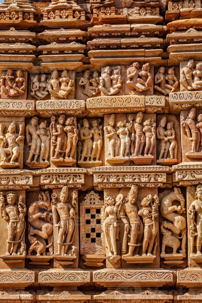 Sculptures on Khajuraho temples photo