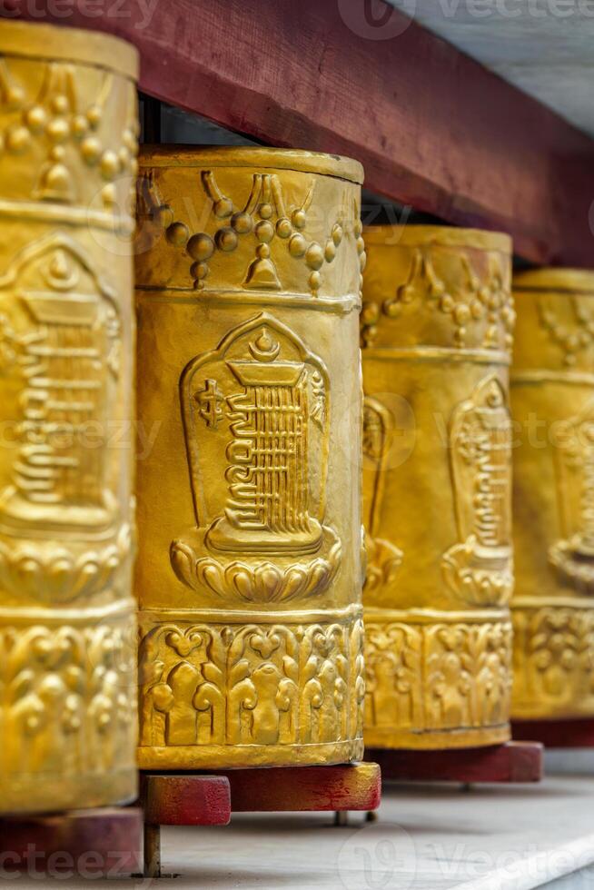 Prayer wheels in Tabo Monastery photo