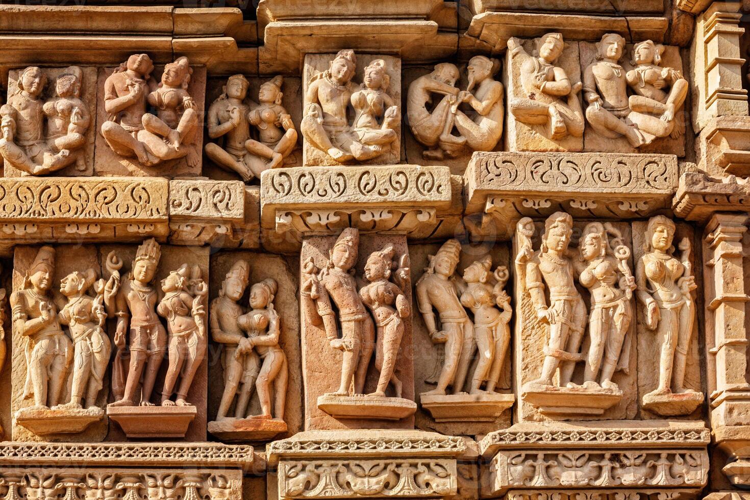 Sculptures on Adinath Jain Temple, Khajuraho photo