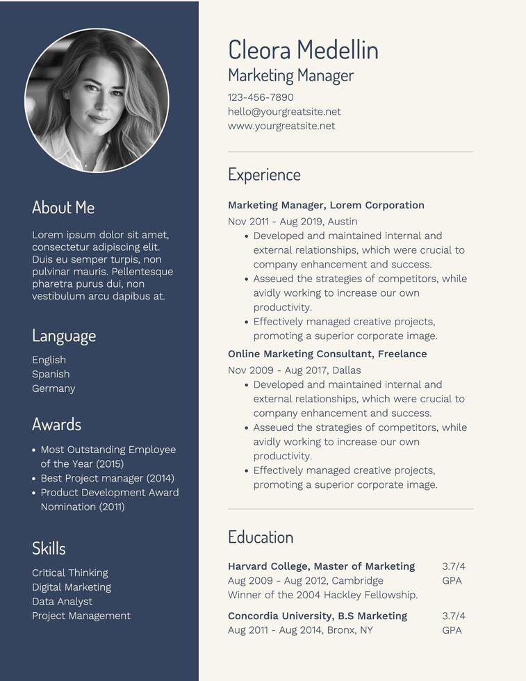 Marketing Business Resume 39896356 Template