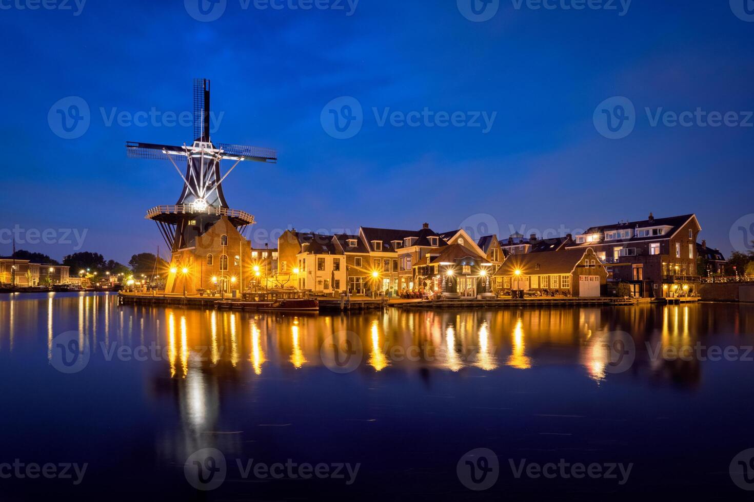 Harlem landmark windmill De Adriaan on Spaarne river. Harlem, photo