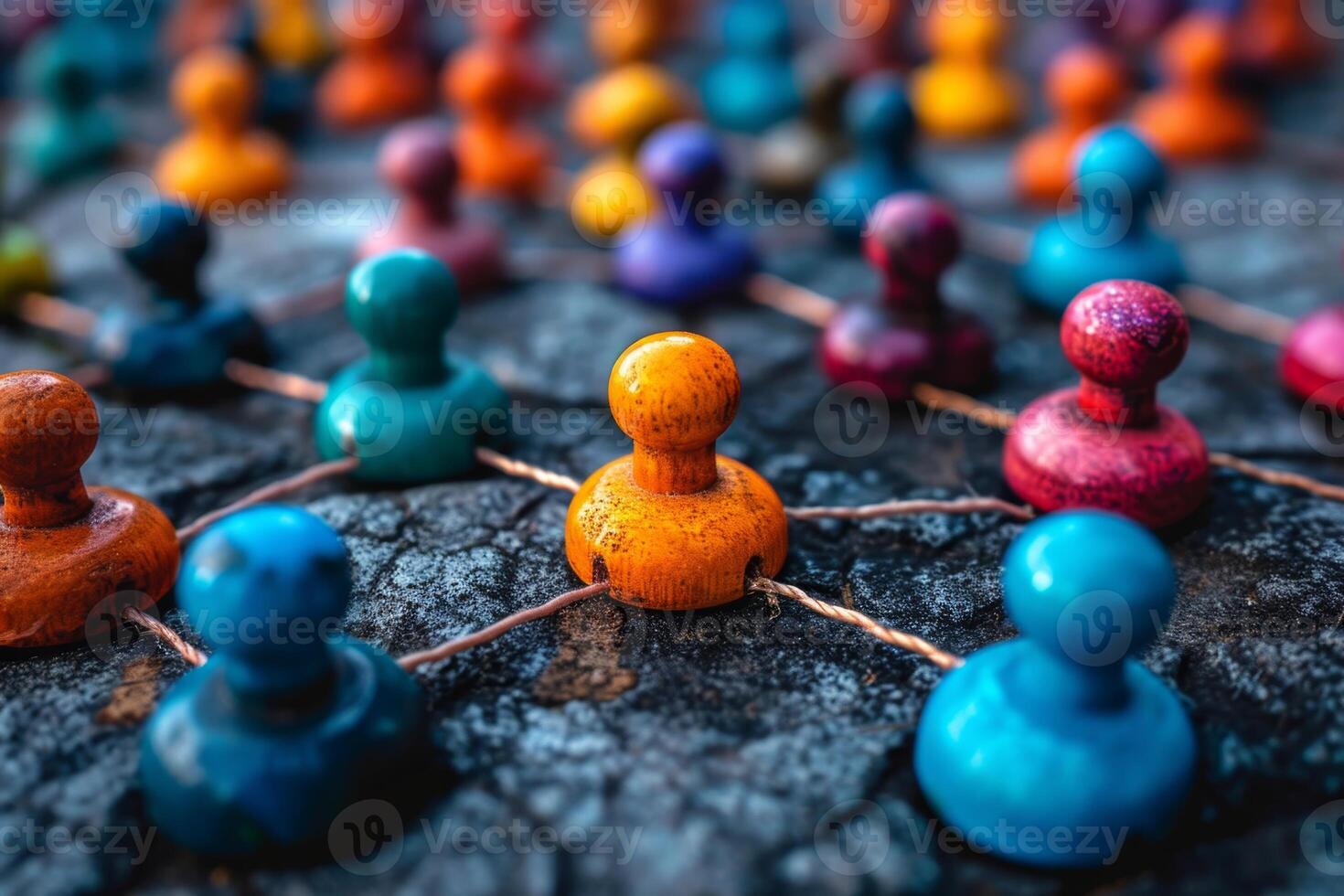 AI generated the social network community team. The concept of connections between people photo