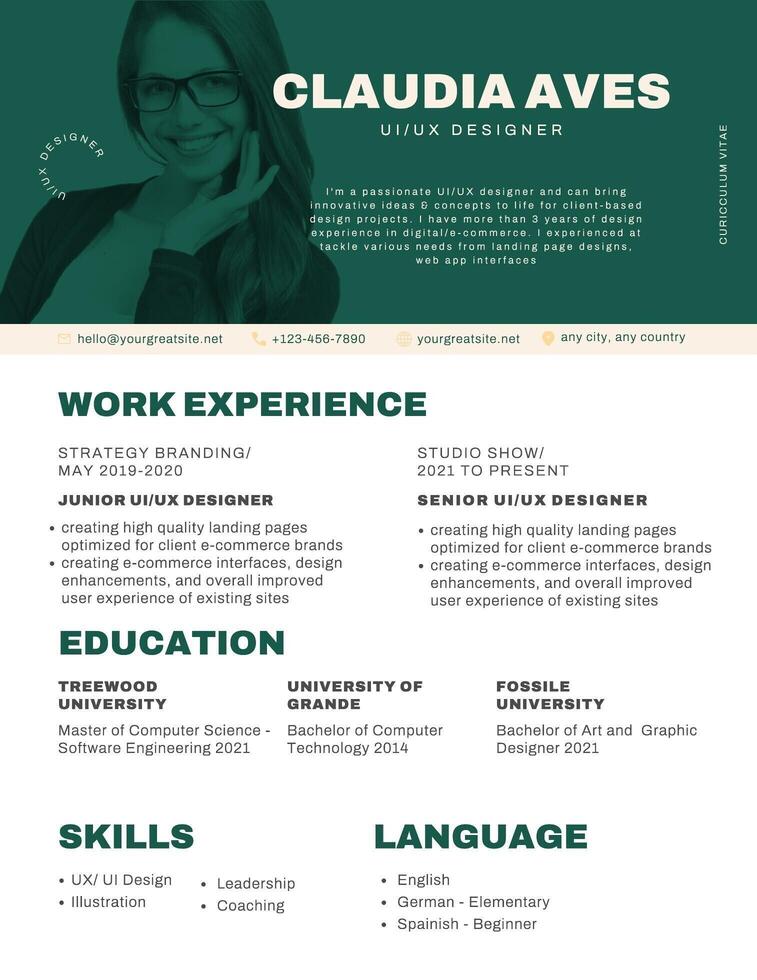 creative resume for graphic design template