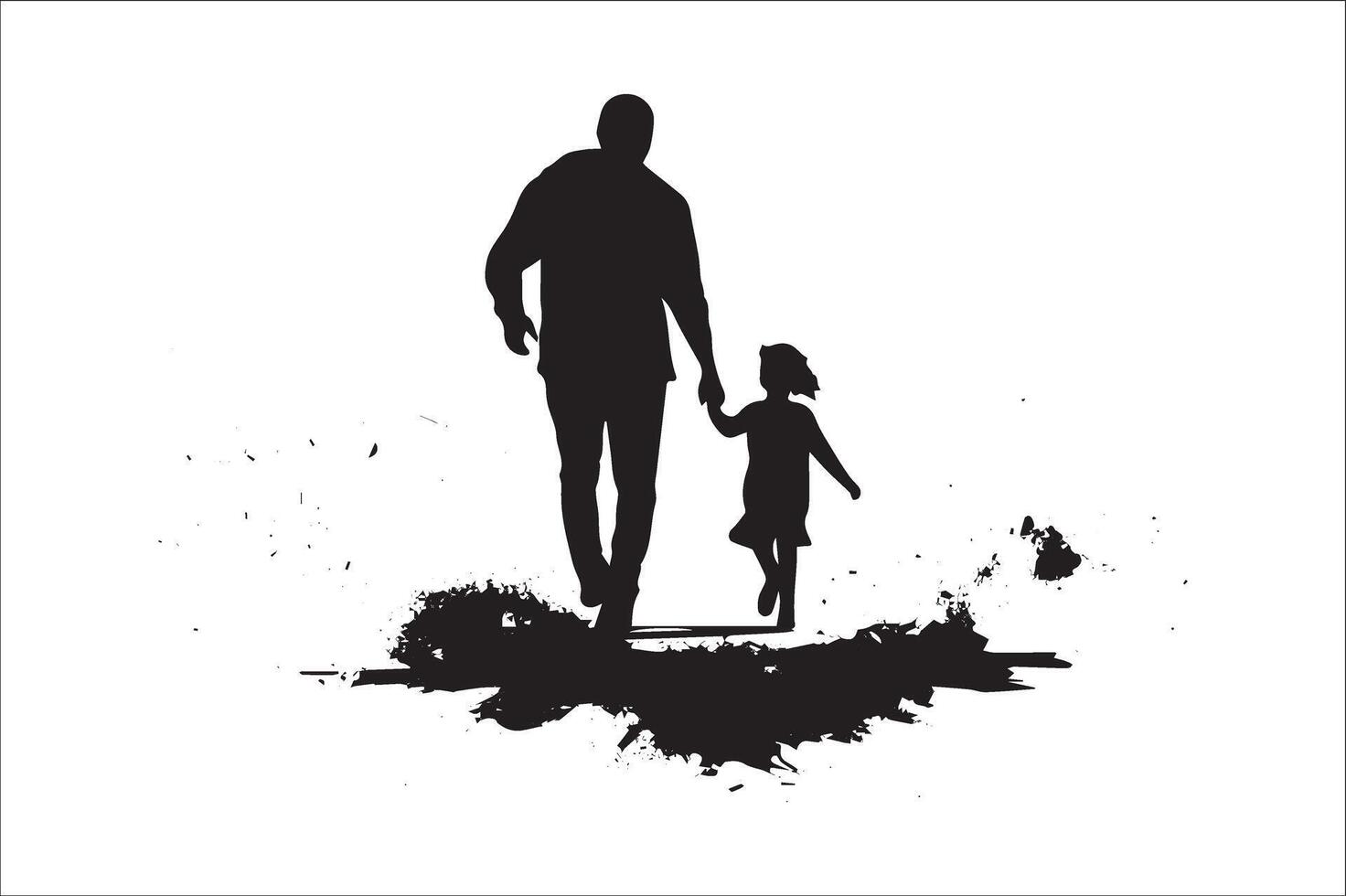 AI generated Happy Father Day Silhouette vector