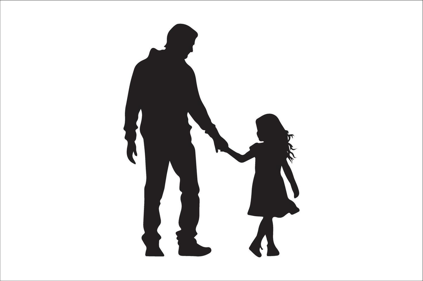 AI generated Happy Father Day Silhouette vector