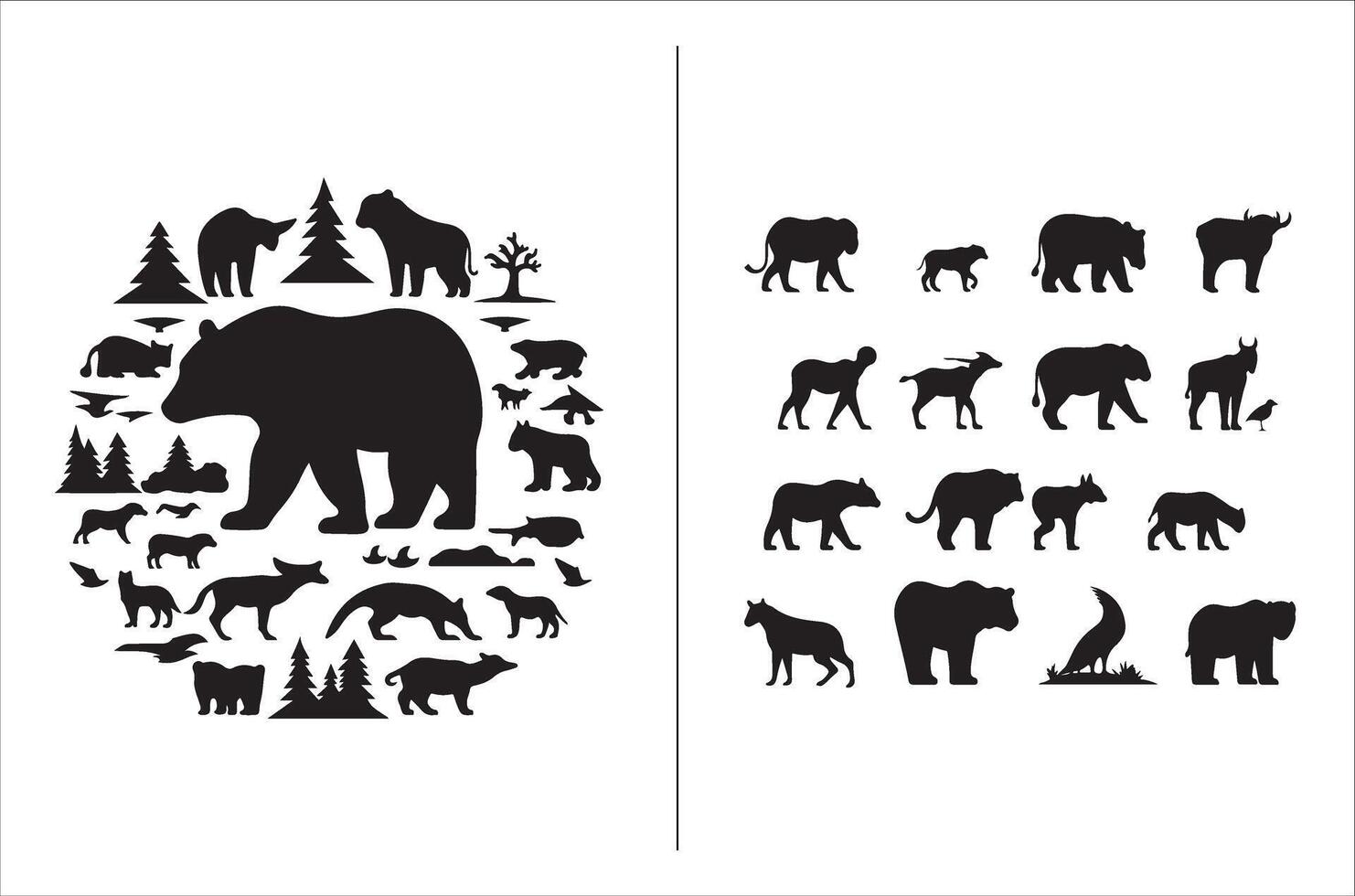 Earth Day Silhouette for creative design and print on Demand. vector