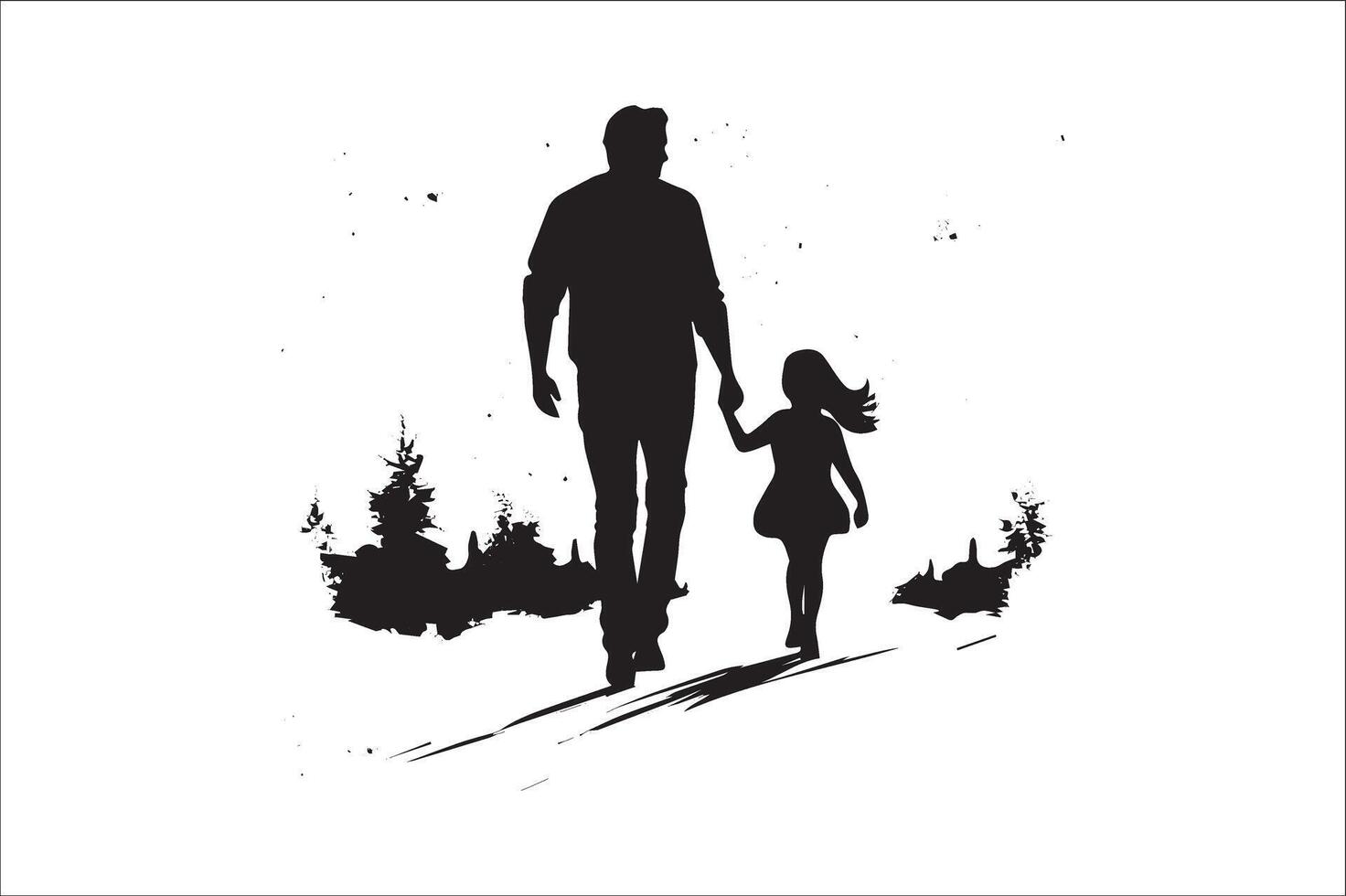 AI generated Happy Father Day Silhouette vector