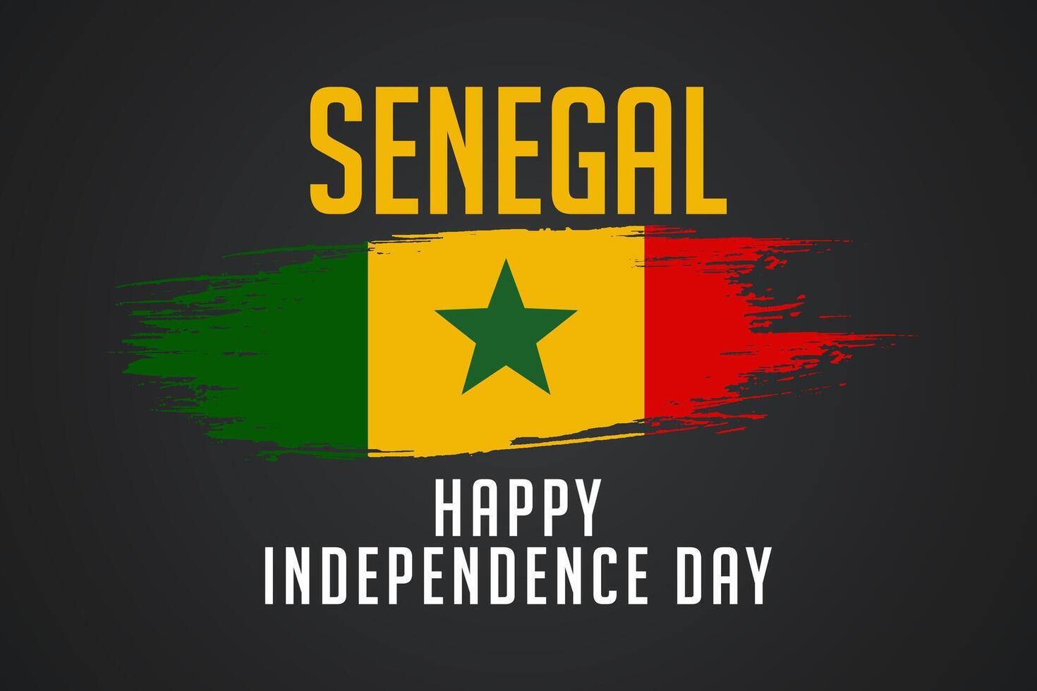 Senegal independencia día saludo tarjeta, bandera, vector ilustración. senegalés fiesta 4to de abril diseño elemento con grunge bandera.