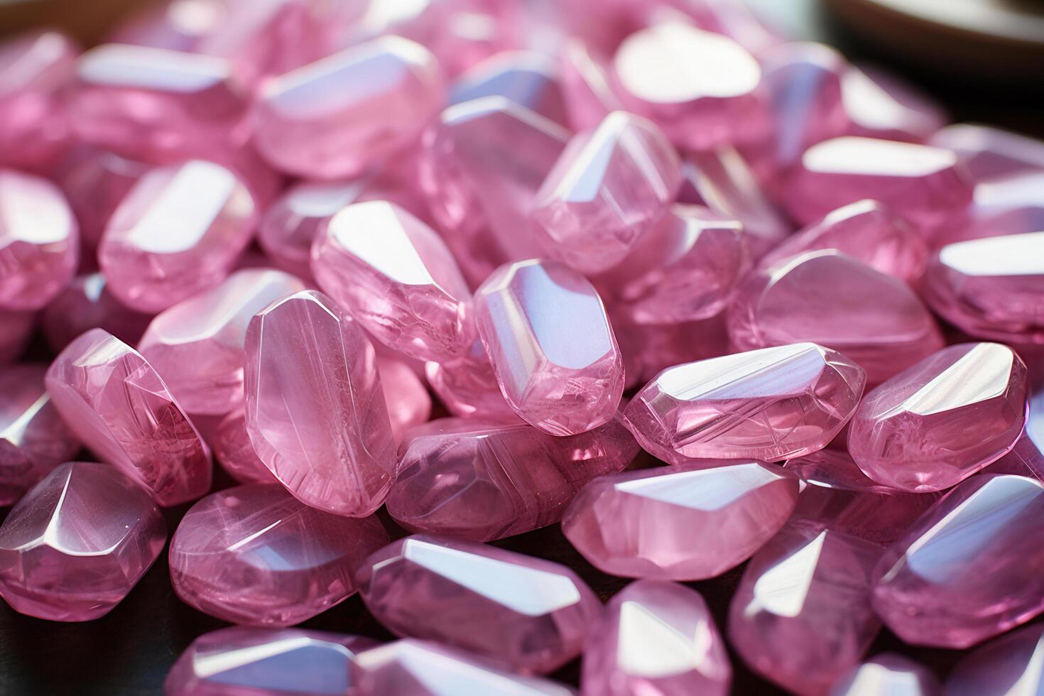 AI generated Close-up of rose quartz stones. Generative AI photo