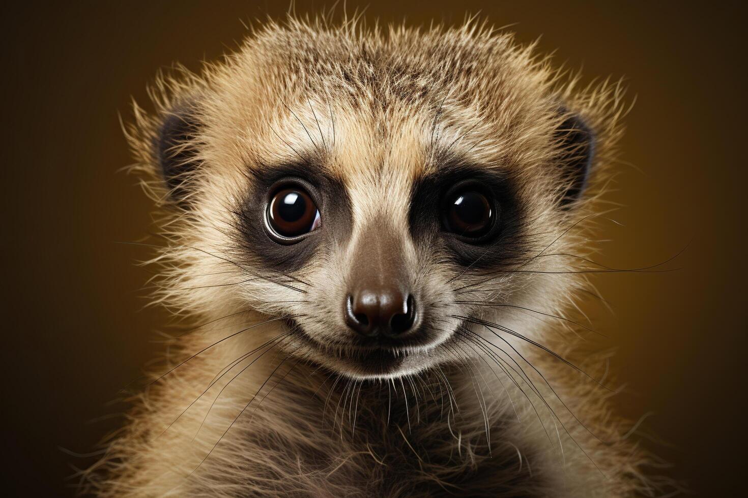 AI generated Close-up portrait of a meerkat. Funny animals. Generated by artificial intelligence photo