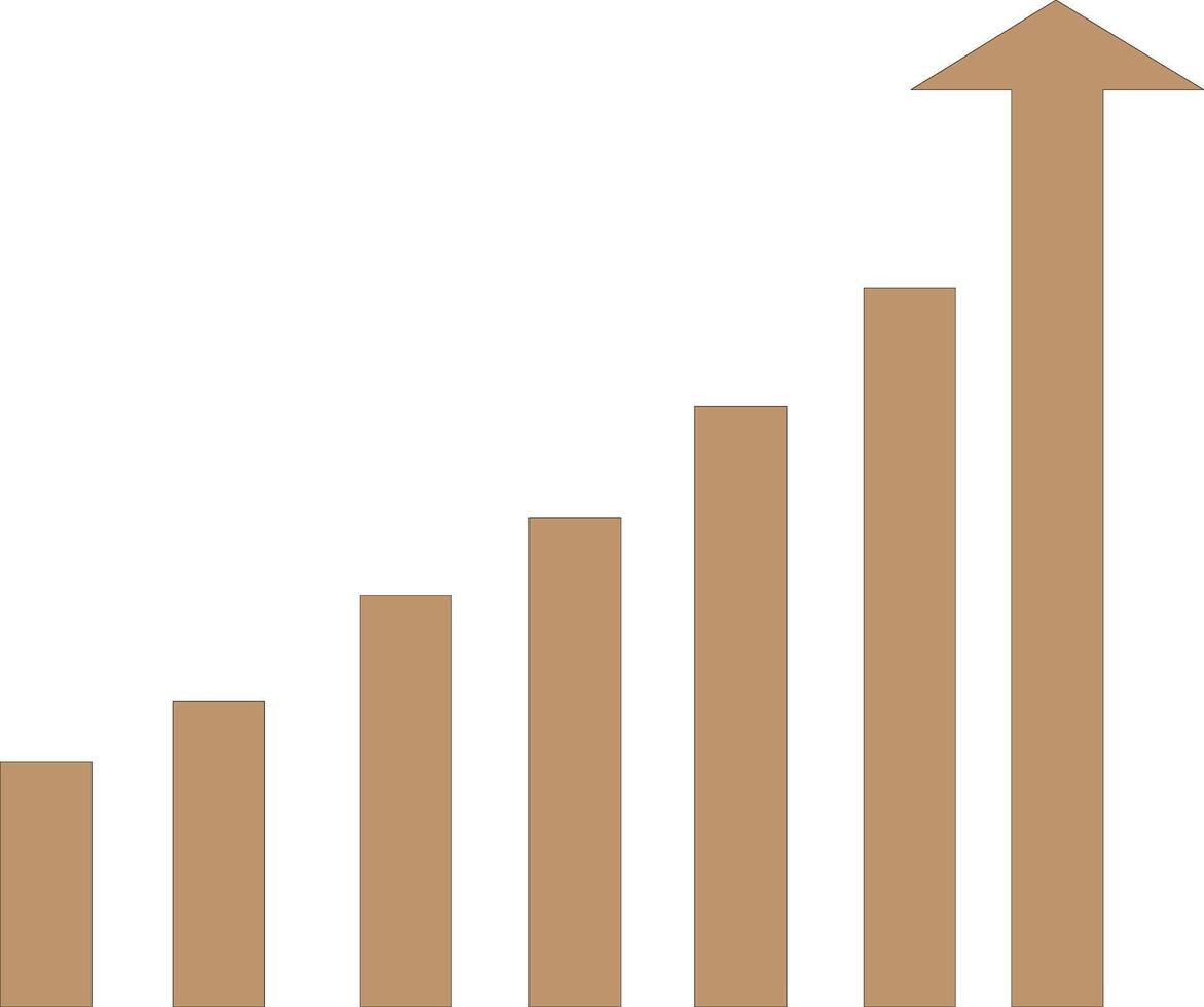 Growth graphic pictogram with arrow for business. vector