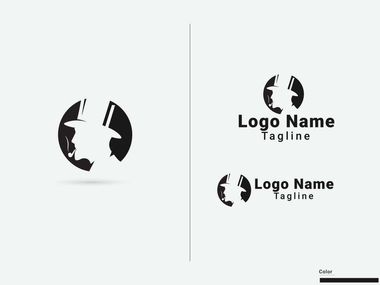 Gentleman logo design with black  color vector