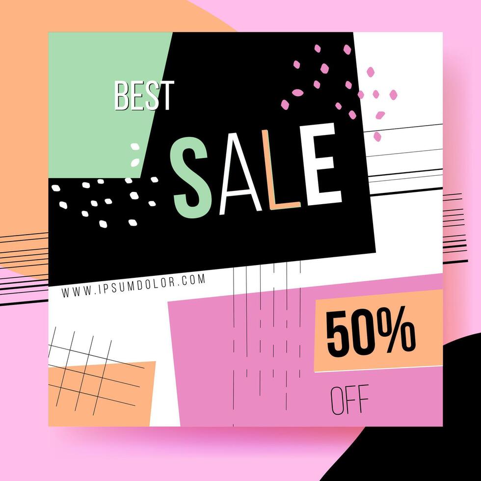 Colorful abstract sale post. Template design for special offers advertisement. Vector. Eps 10 vector