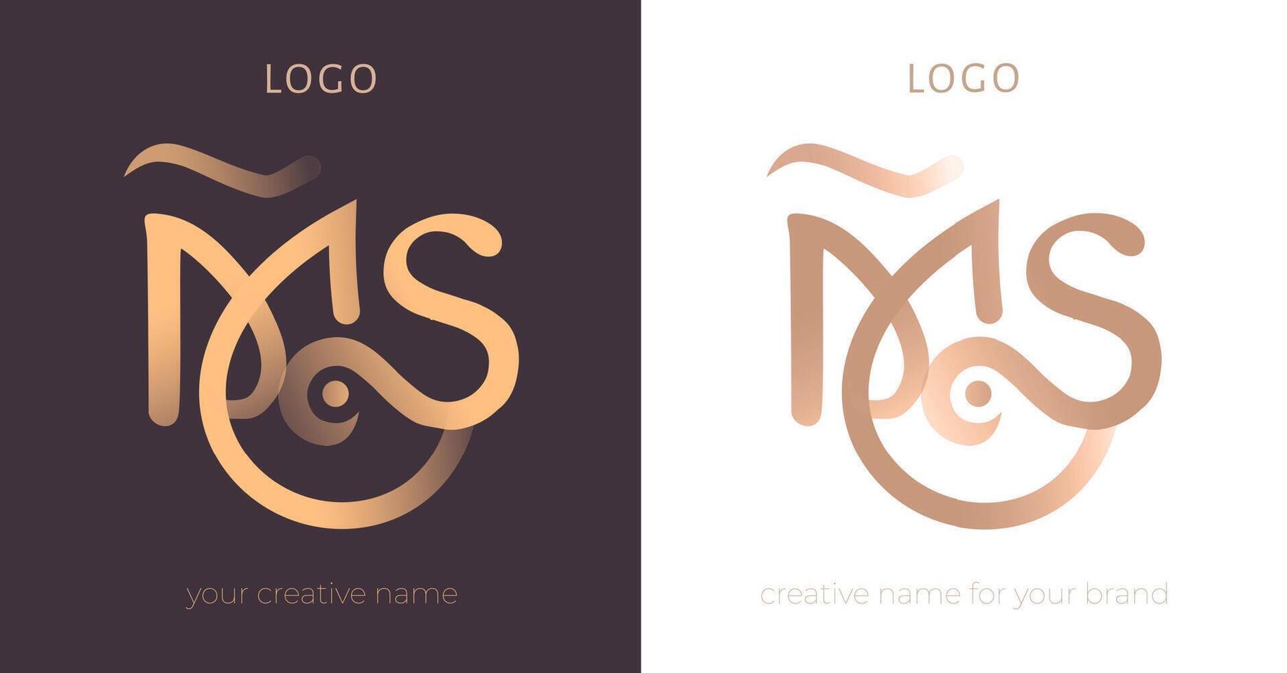 M and S letter logo design template. Initials M and S monogram icon. Creative letters MS for your logo. Vector eps 10