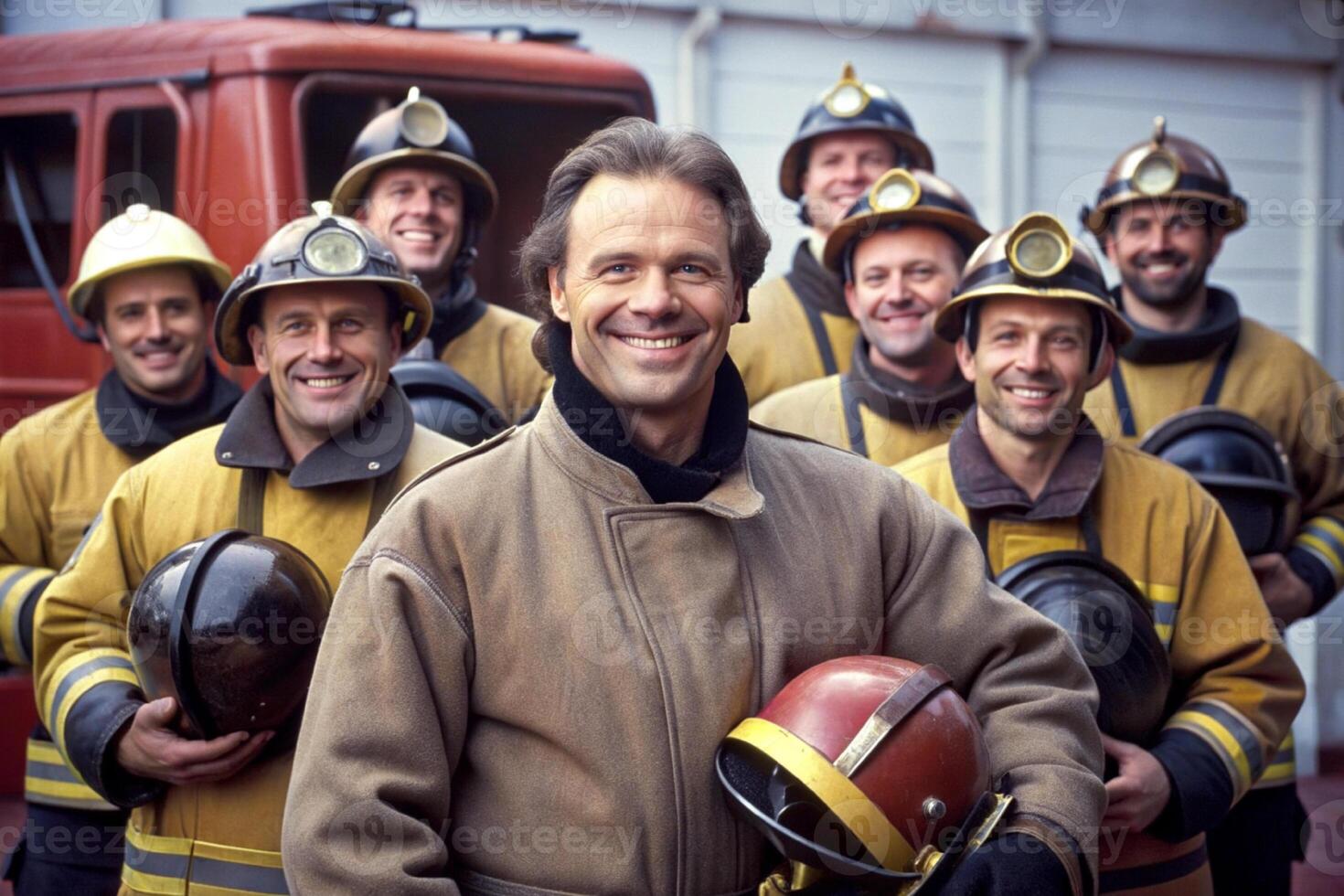 AI generated Firefighter team service photo