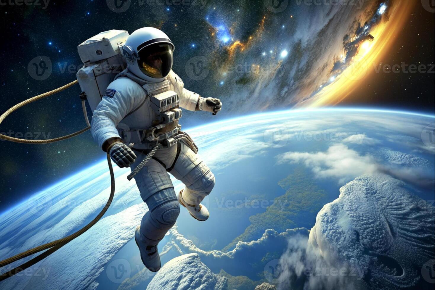 AI generated astronaut Earth world planet photo