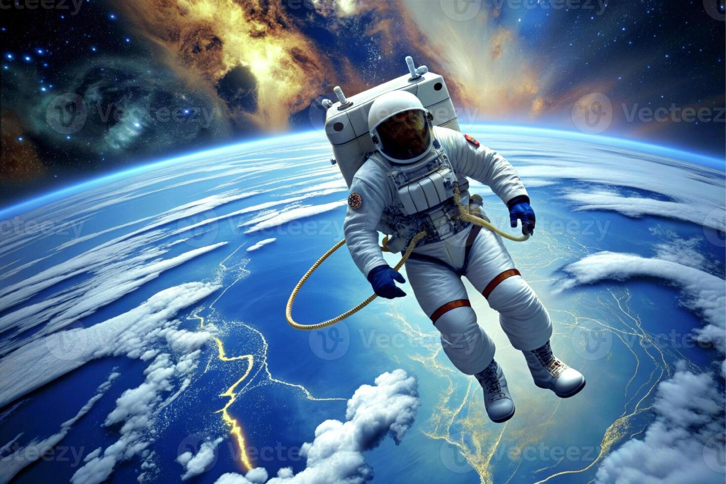 AI generated astronaut Earth world planet photo