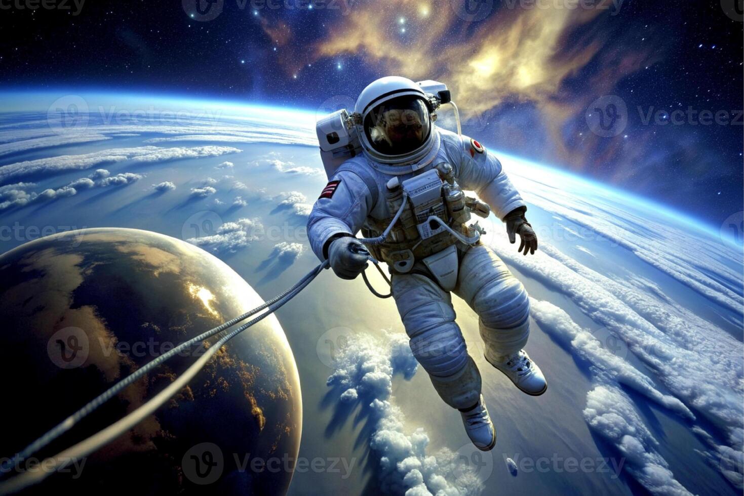 AI generated astronaut Earth world planet photo