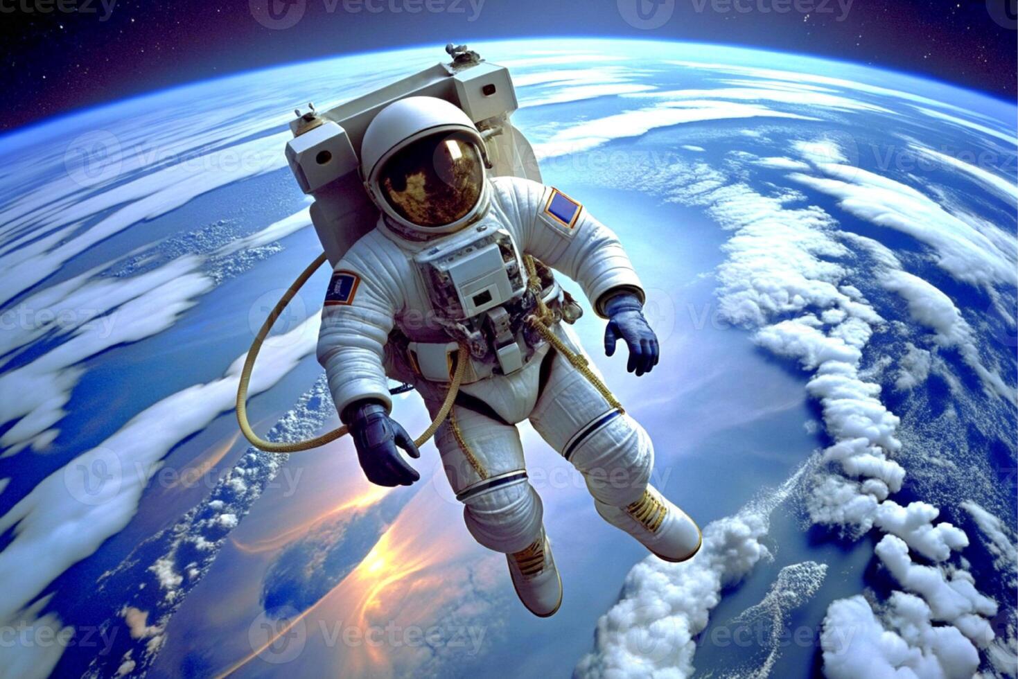 AI generated astronaut Earth world planet photo