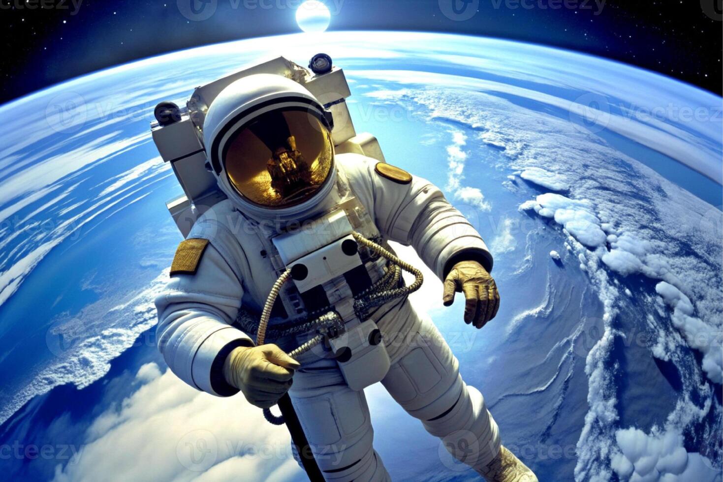 AI generated astronaut Earth world planet photo