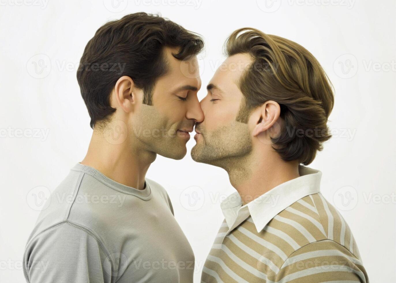 ai generado contento gay Pareja abrazando, amor foto