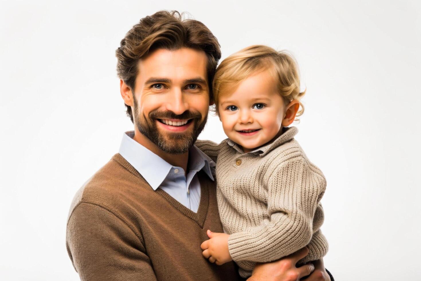 AI generated Father holding son boy photo
