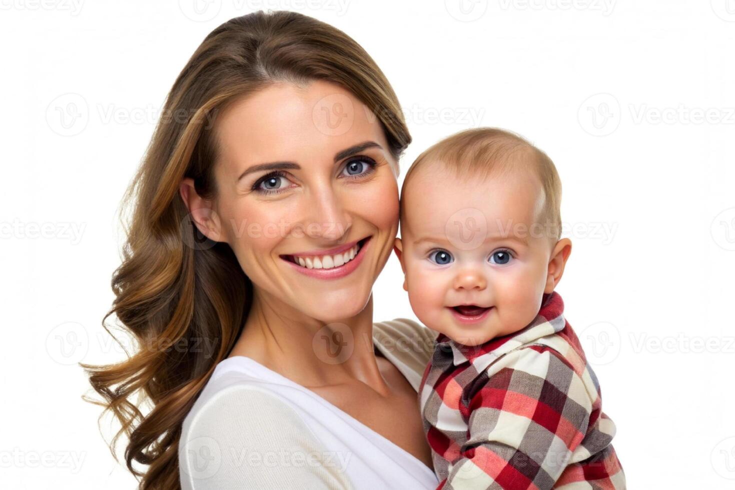 AI generated mother and baby isolated white background photo