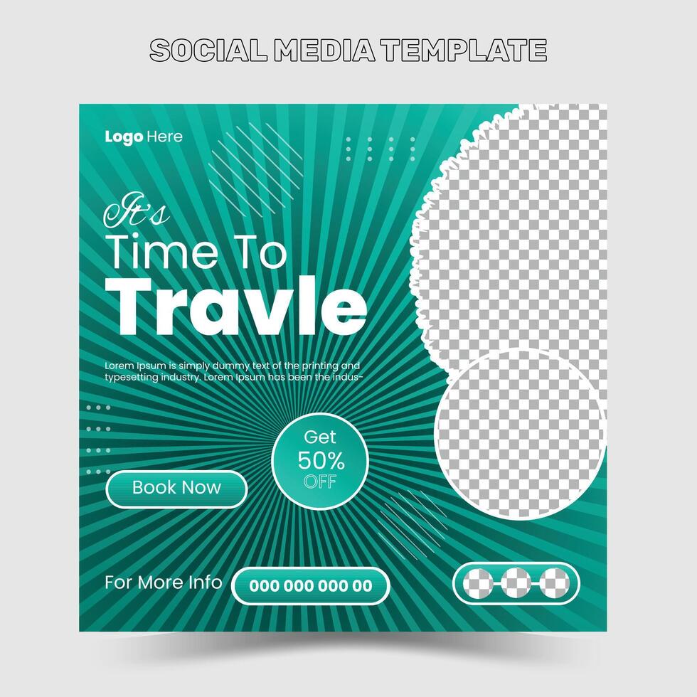 Traveler for social media banner or flyer post vector