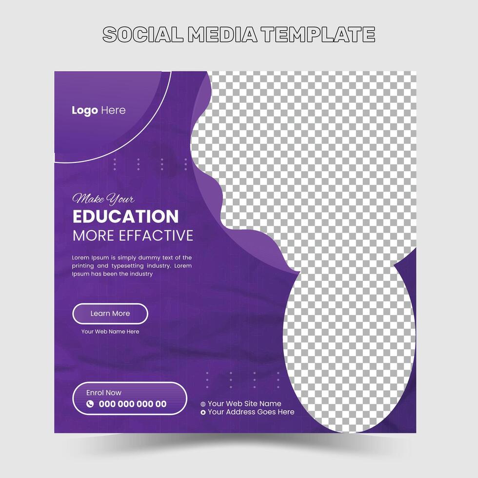 Education Back to school admission promotion template design, School admission social media post banner design vector