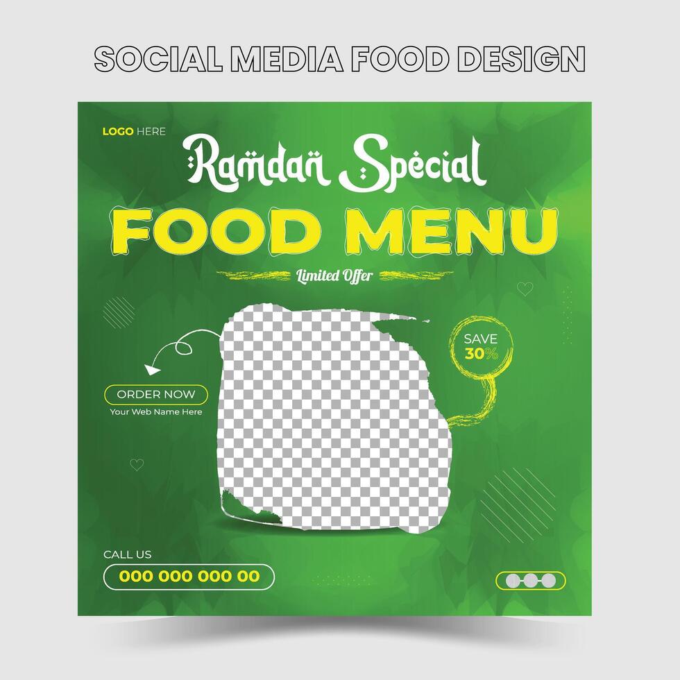 Special Ramadan Kareem Iftar date fall social media cover design, delicious Ramadan food menu post template, discount offer, restaurant web banner, vector