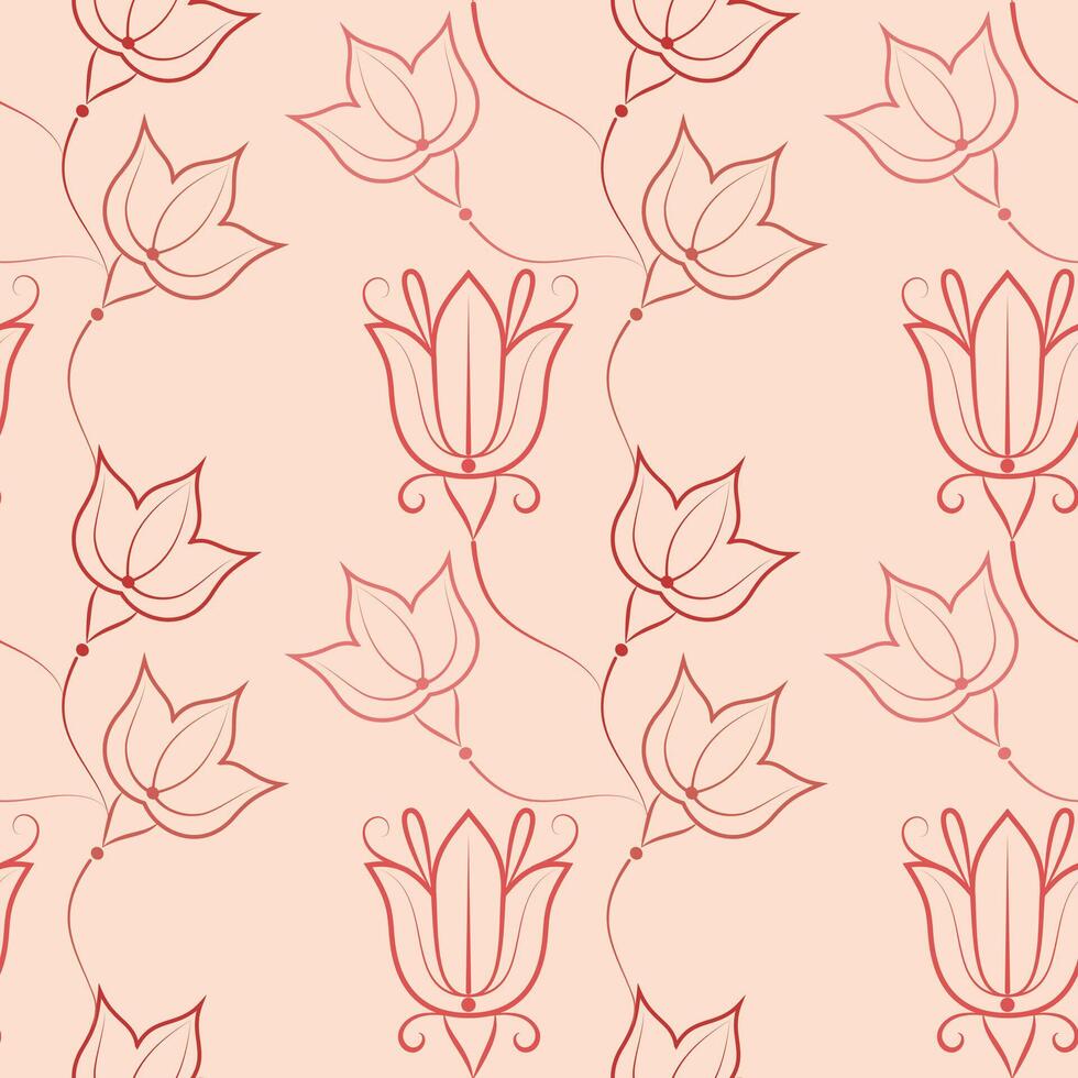 Seamless pattern. Plant in blossom. Vector illustration for your design.