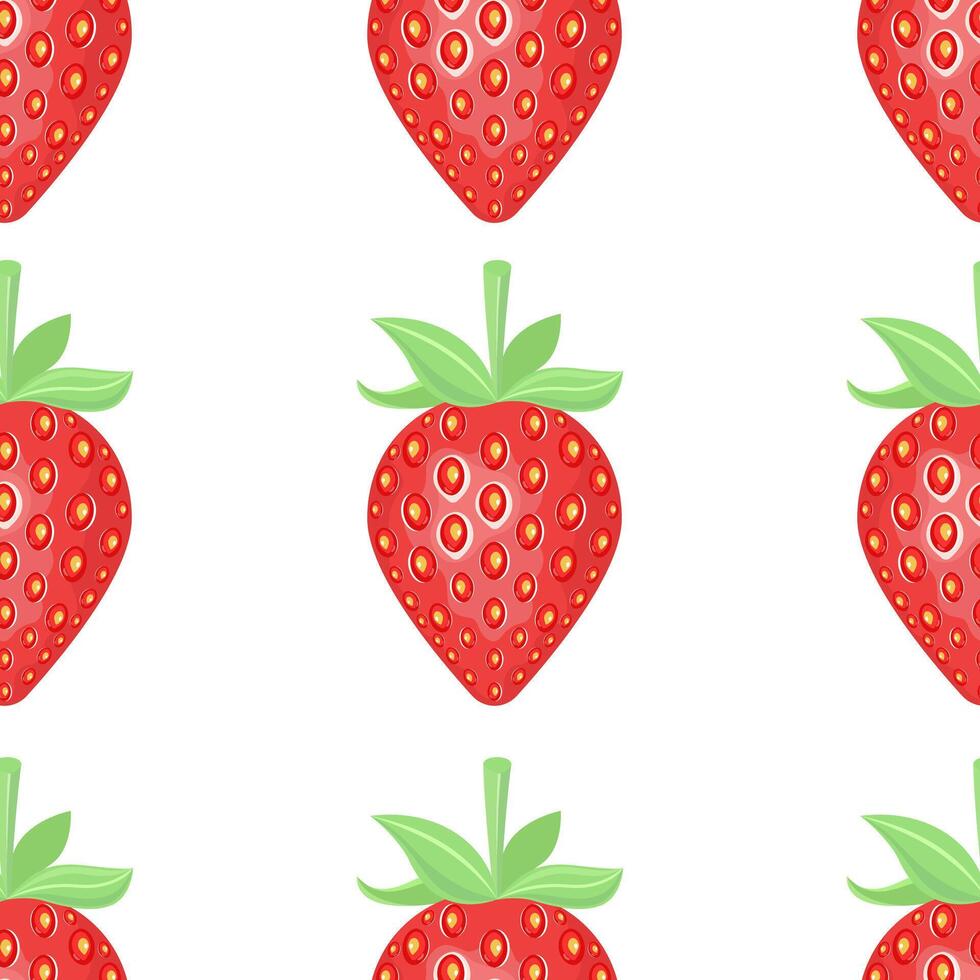 Red strawberry seamless pattern. Texture for fabric, wrapping, wallpaper. Decorative print. vector